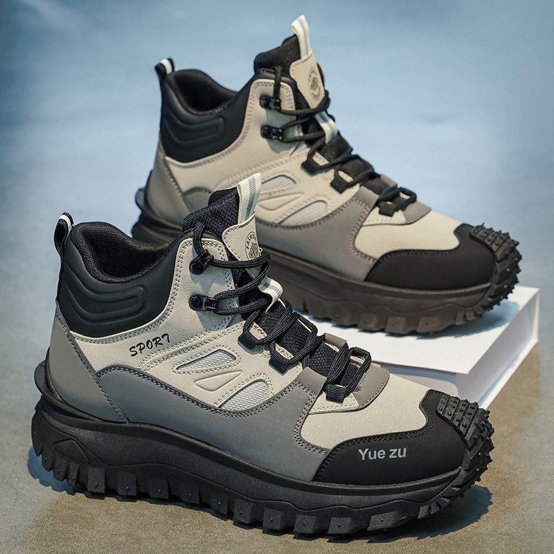 Outdoor Adventure Hiking - メンズハイカットブーツ、快適で通気性のある裏地、軽量で耐久性があり、アウトドアアドベンチャー、キャンプ、ハイキングに適しています。