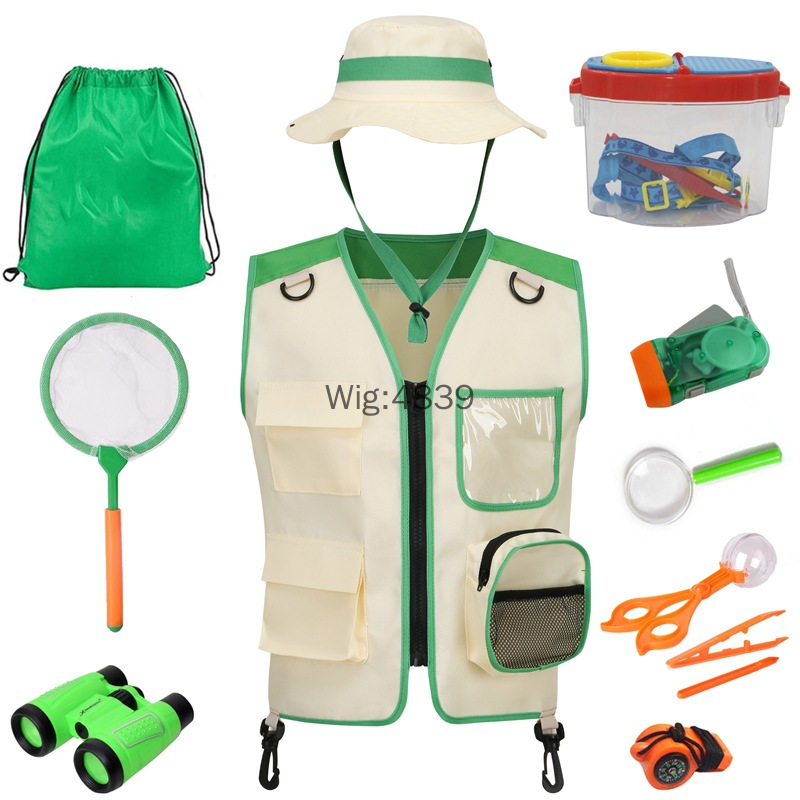 Outdoor Adventure Movies For Kids - 屋外キッズアドベンチャースーツコスチュームキャンプベスト帽子付き子供用昆虫捕獲セットプレイコスプレ生物学者衣装 2025