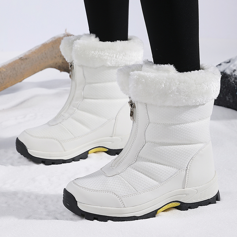 Outdoor Adventure Hiking - 冬の女性のスノーブーツハイトップ防水アンクルブーツレディース厚いプラス暖かい雪ハイキングブーツ屋外綿靴スニーカー