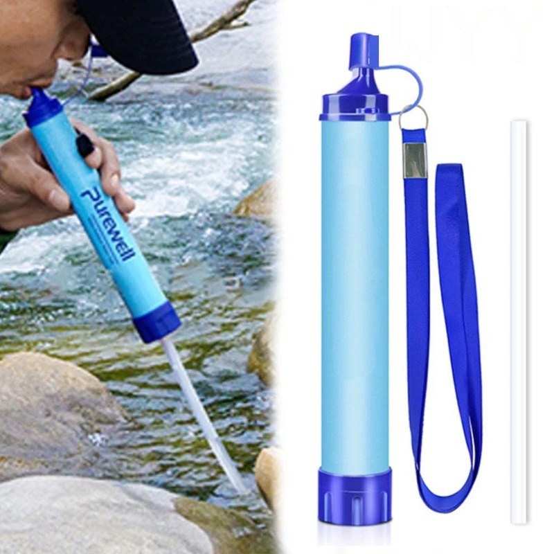 Outdoor Adventure Backpack - バックパッキング用携帯型浄水ストロー 緊急用浄水器 軽量サバイバルろ過ギア アウトドアアドベンチャー用