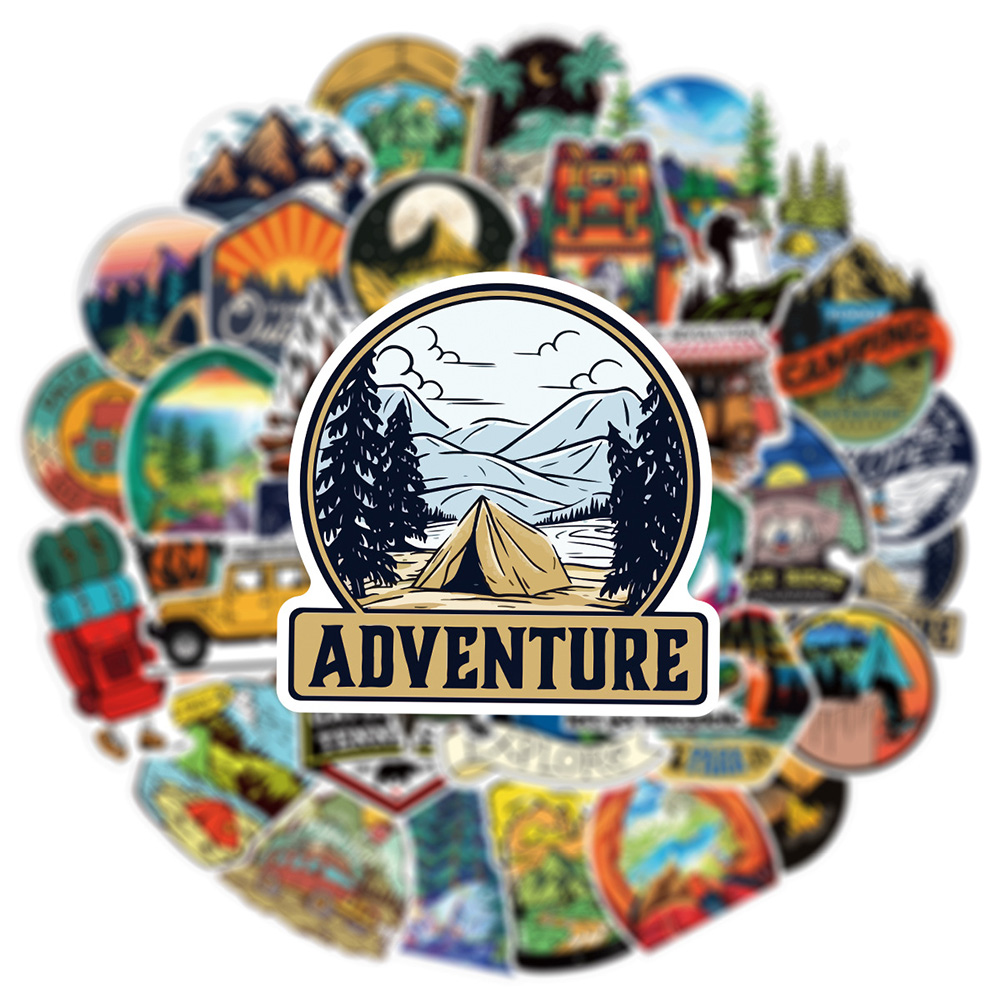 10/30/50/100 個漫画屋外キャンプハイキング風景ス - Outdoor Adventure Toys のレビューと価格