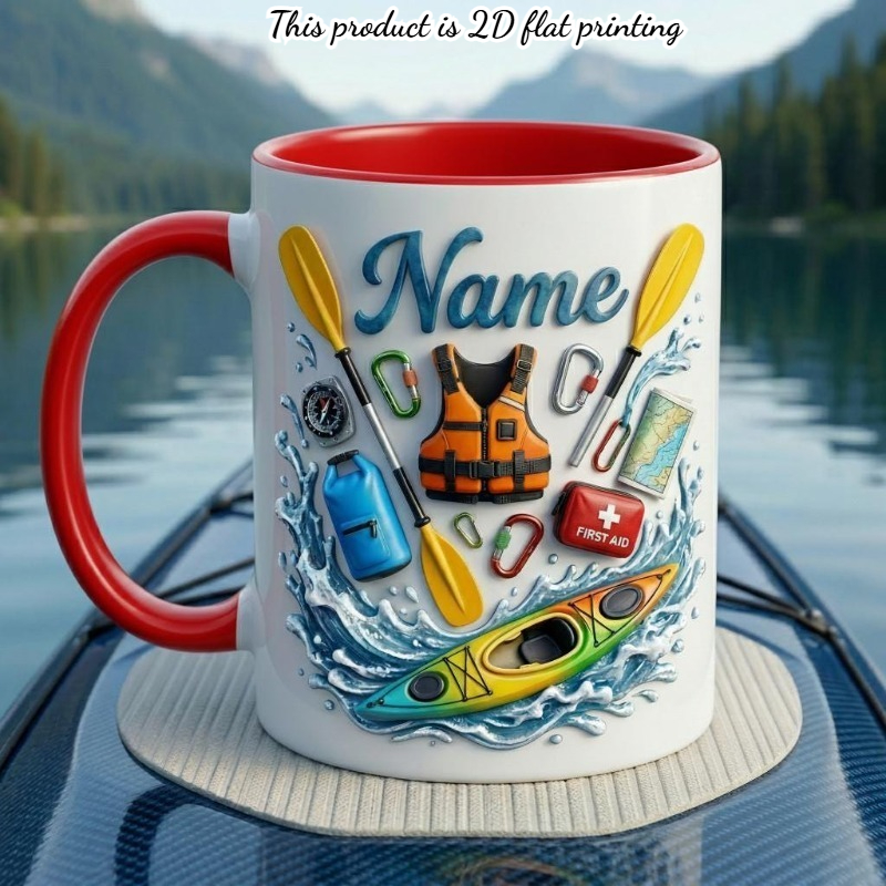 カスタムカヤックアウトドアマグカップ 11オンス セラミック - Outdoor Adventure Names のレビューと価格