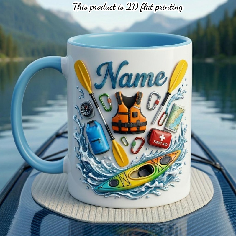 カスタムカヤックアウトドアマグカップ 11オンス セラミック - Outdoor Adventure Names のレビューと価格