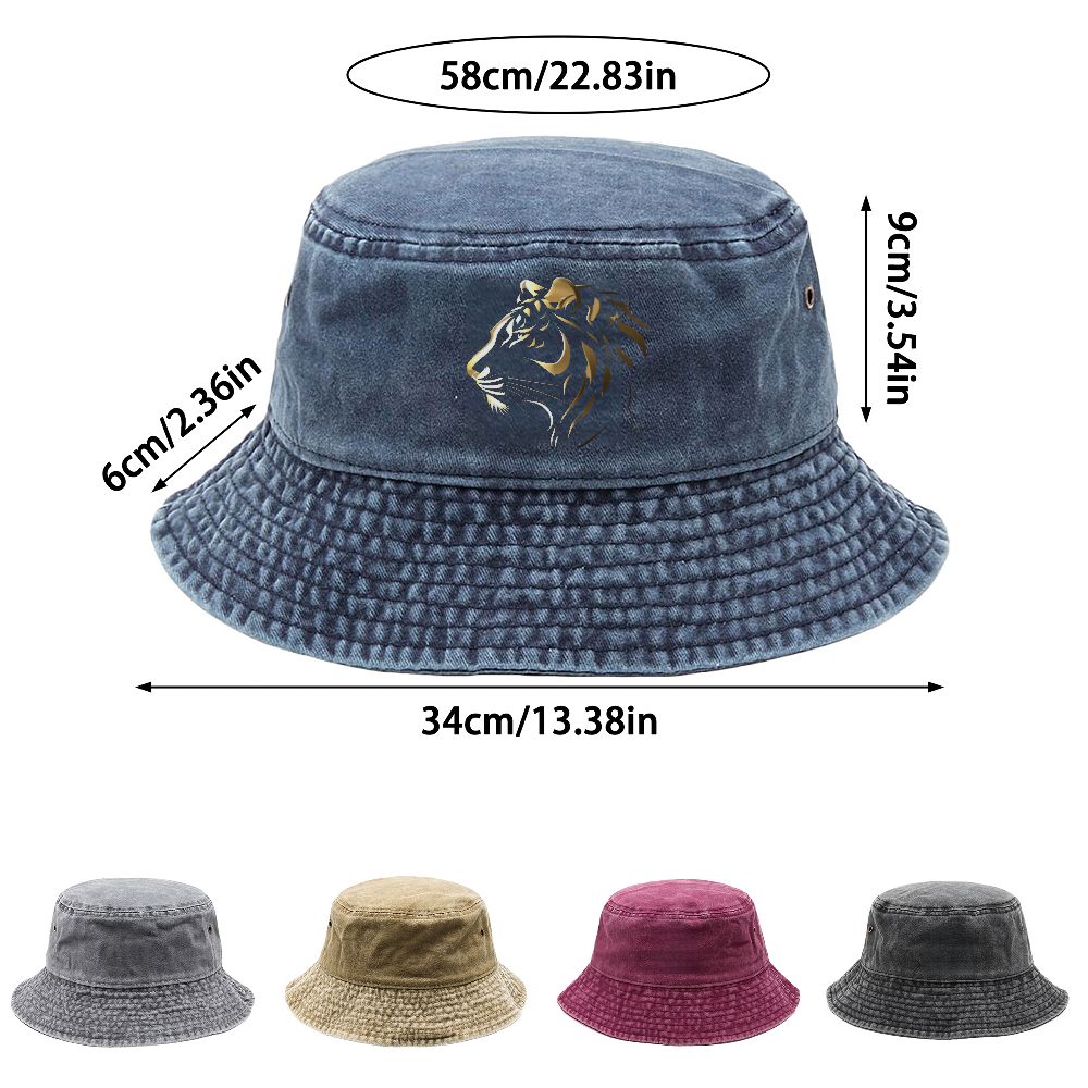 1pc ゴールデンライオン抽象的なユニセックスバケットハット - Outdoor Adventure Festival のレビューと価格